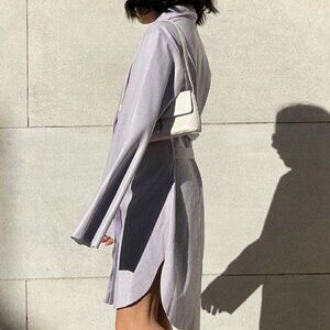 Apparis frida vegan leather mini shirt dress in lilac